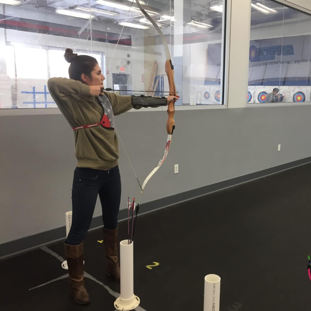 Leah Brodfuehrer shooting a bow