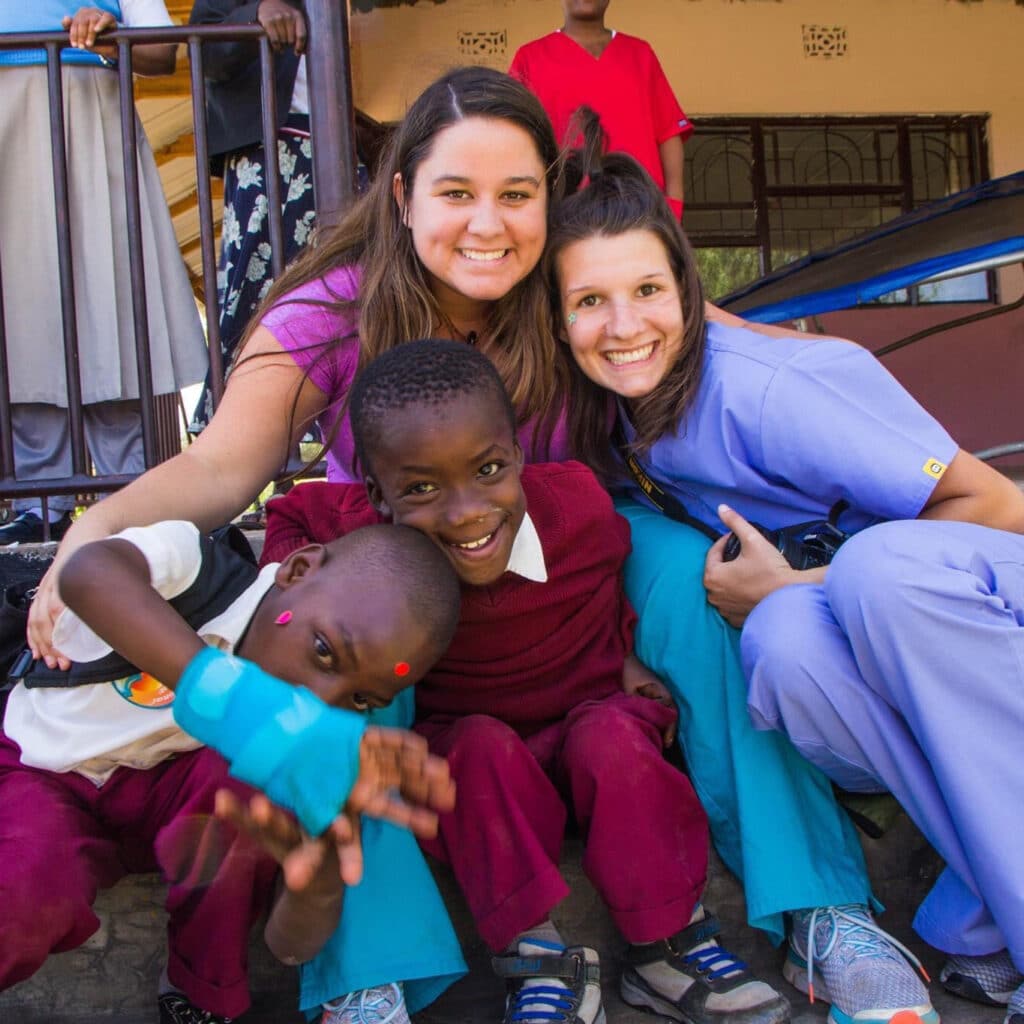 Sarah Shoemaker with two kids and another adult