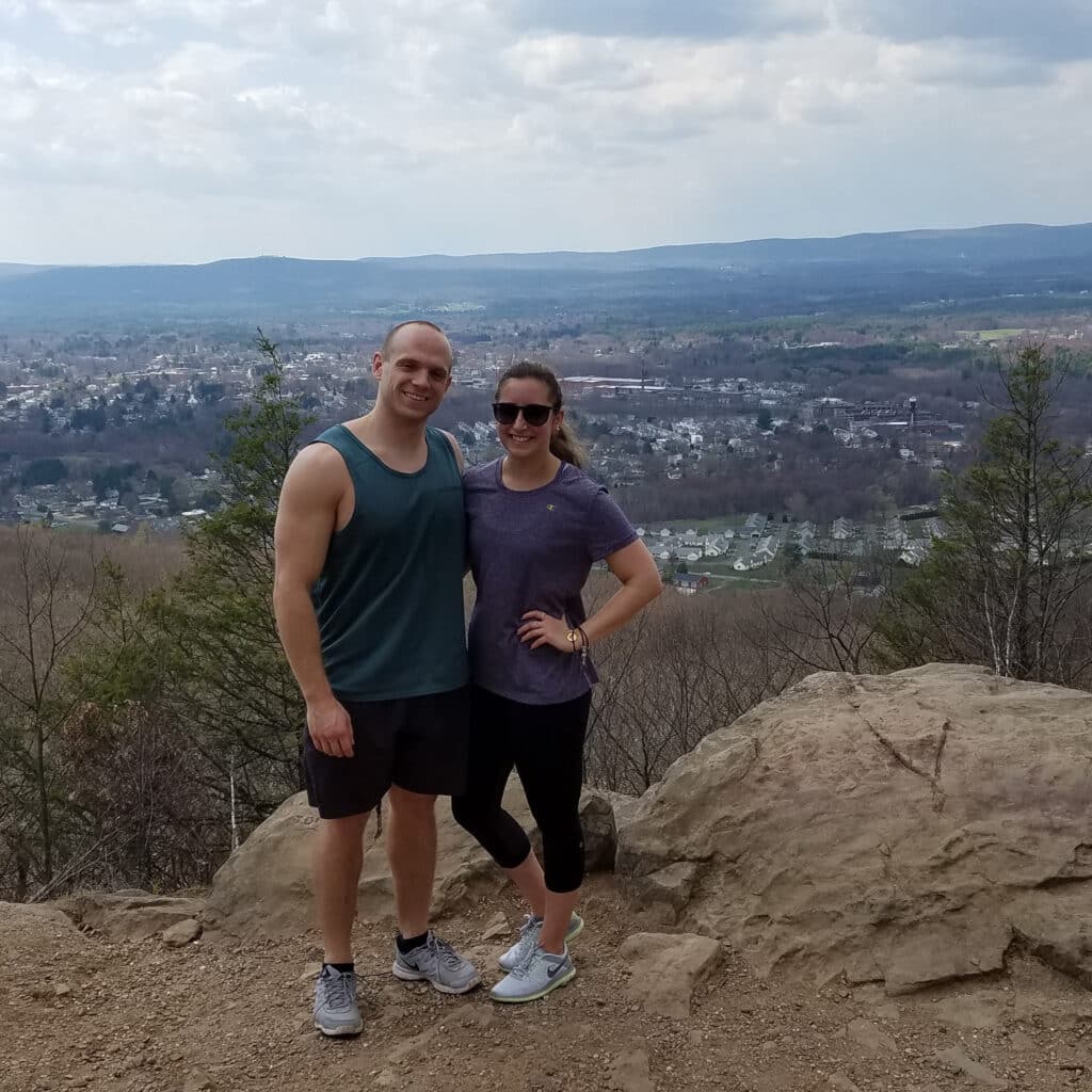 Tom Anderson hiking with friend