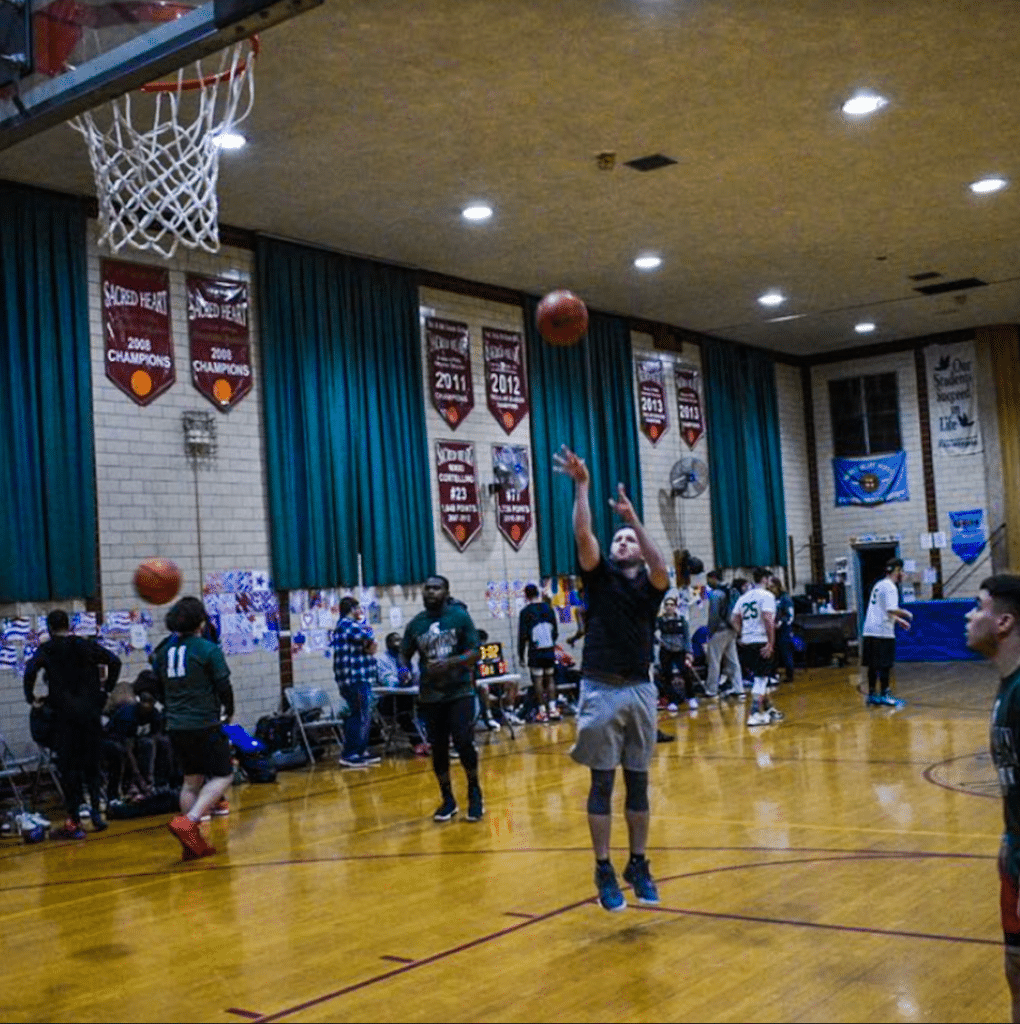 Zach Cogavin playing basketball