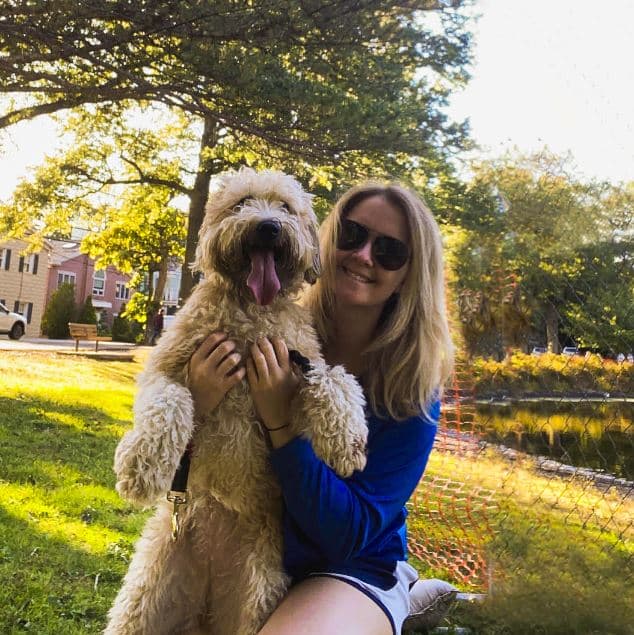 Melanie Gutierrez with two dogs