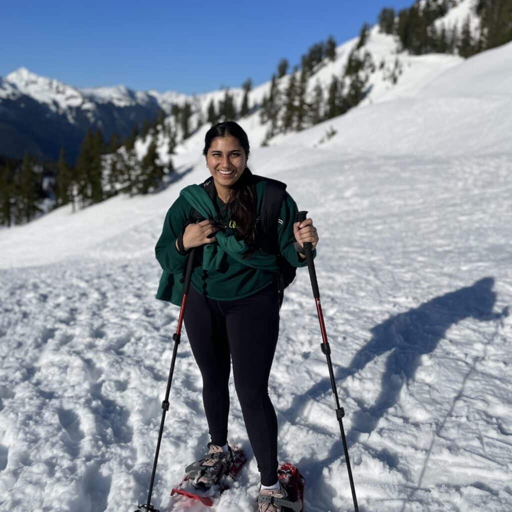 Eisha Joshi skiing