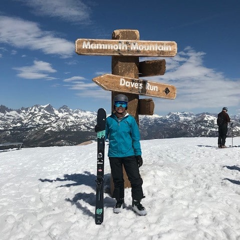 Emma Burnett on a snowboarding slope