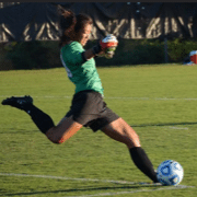 Emma Burnett playing soccer