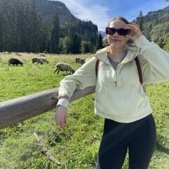 Gabriela Majcher at a farm