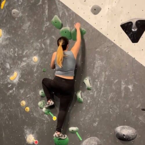 Jenny Leung rock climbing