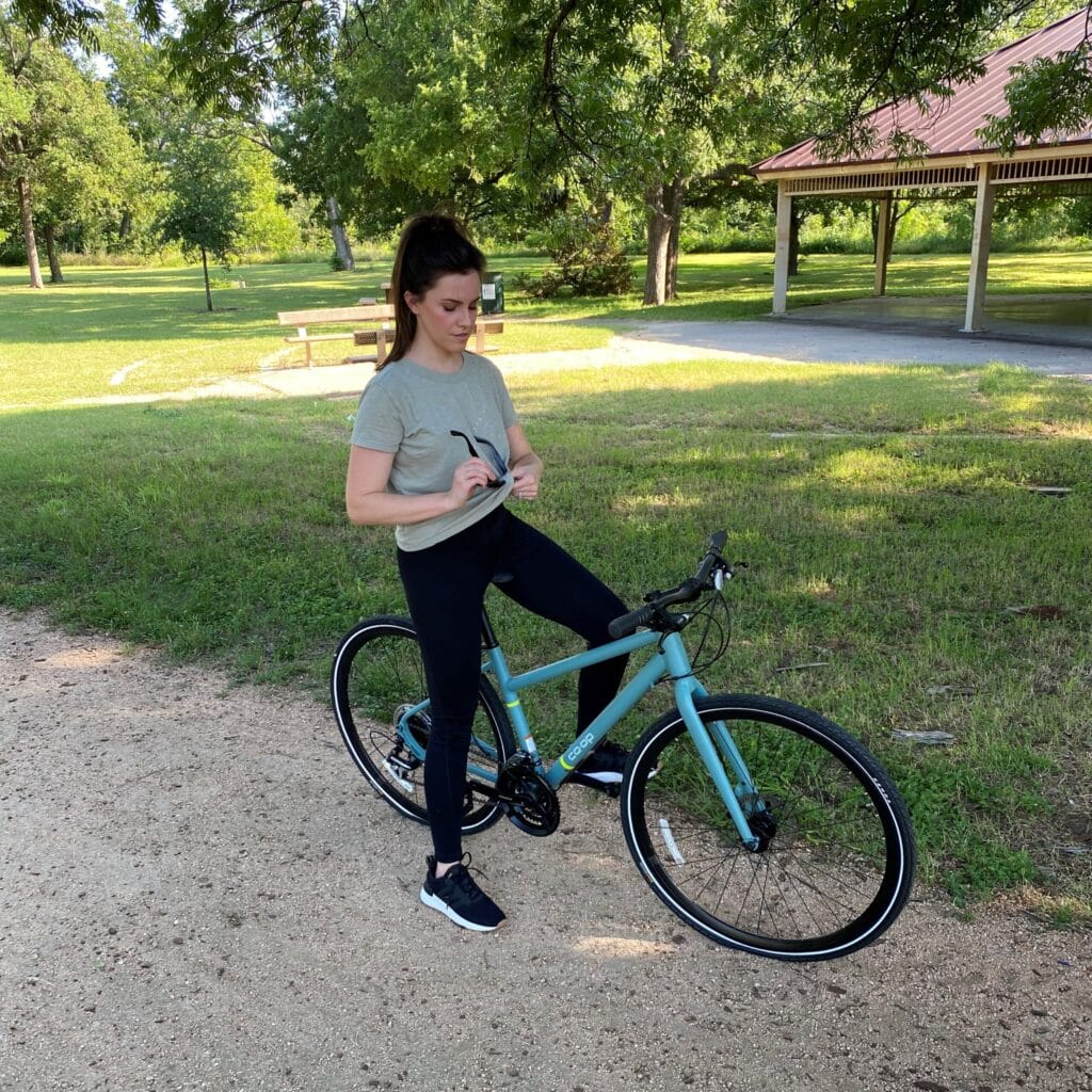 Lisa Shaw riding her bike