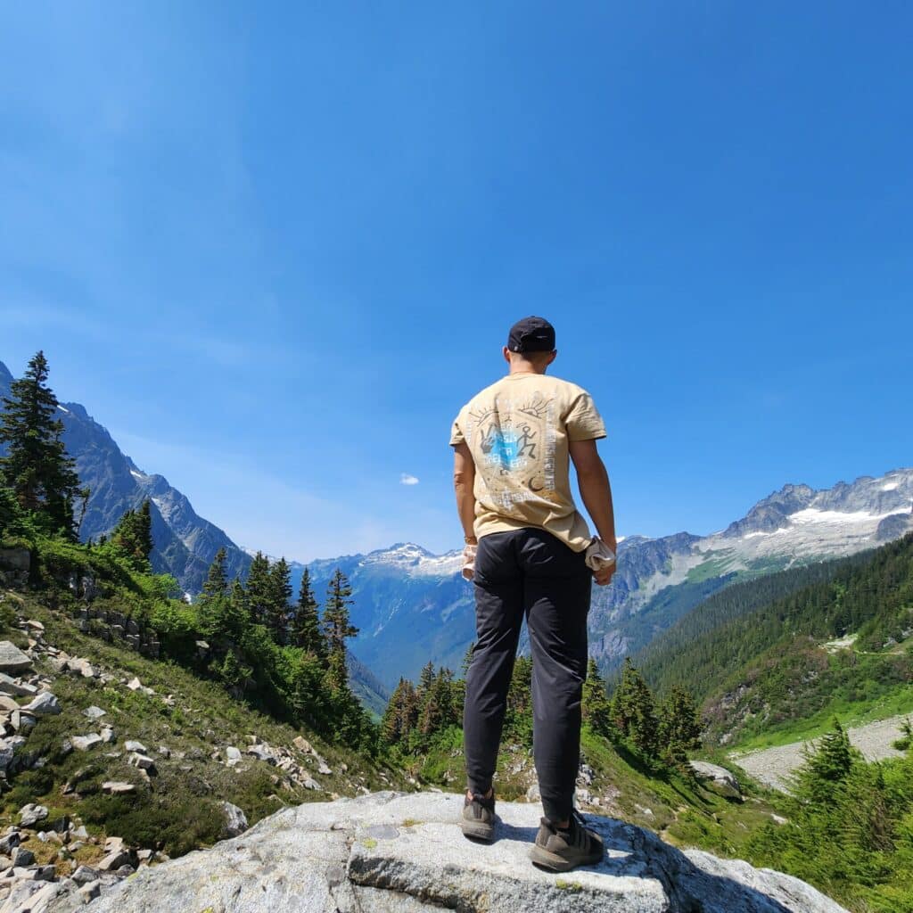 Tony ng standing on a rock