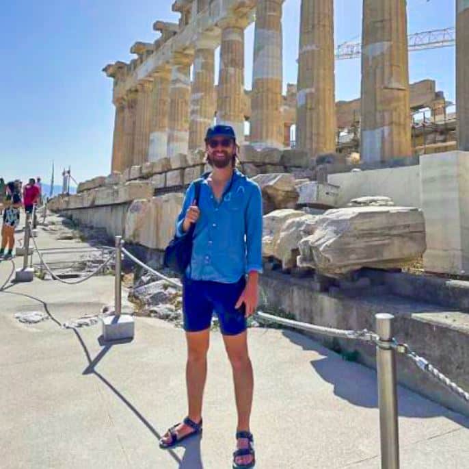 William Klein in front of Panthenon