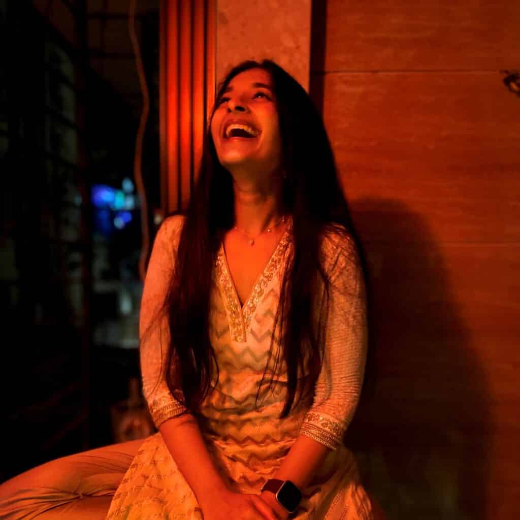 Rajvi Savla laughing