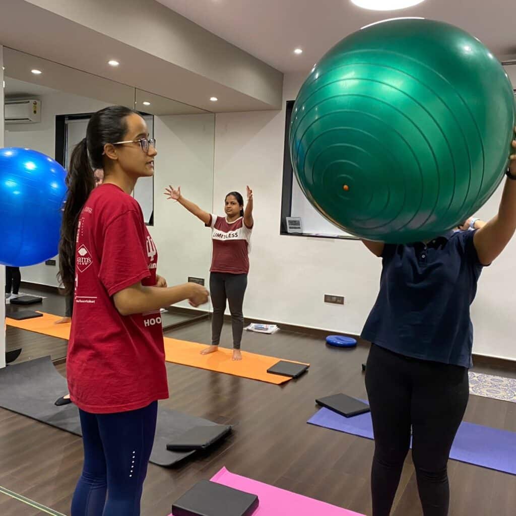 Shilpi Kapoor in a yoga class