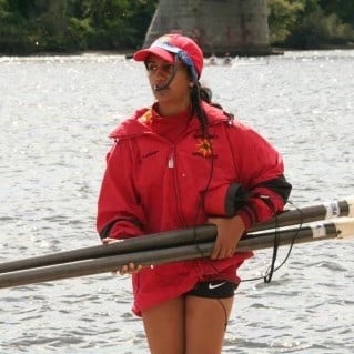 Trisha Sheth working on a boat