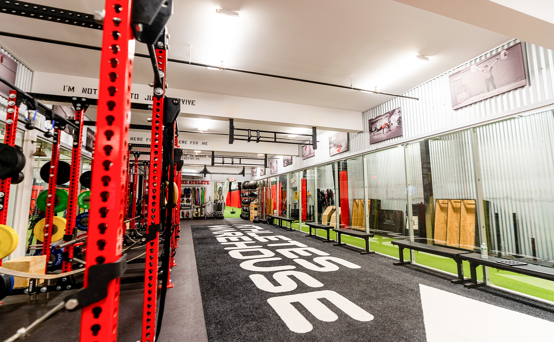 Athlete's Warehouse shared space with SPEAR including squat racks