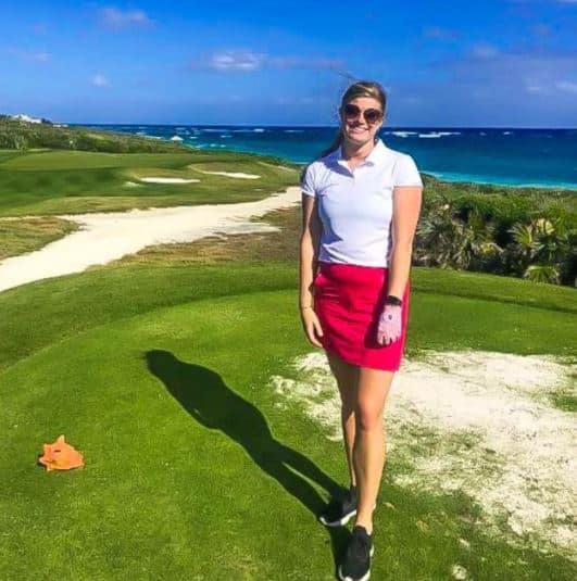 Jennifer Baudhuin on golf course by the sea