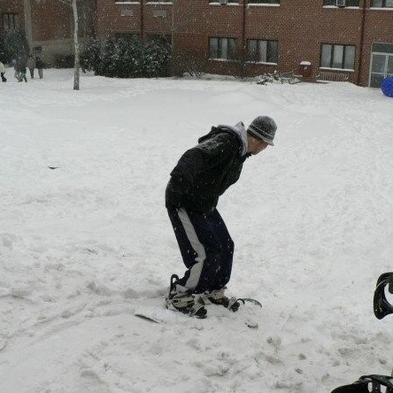 Jason Kang snowboarding