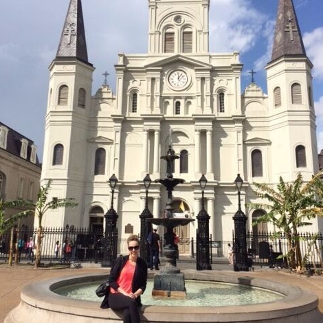 Lauren Carleton travel picture in front of church