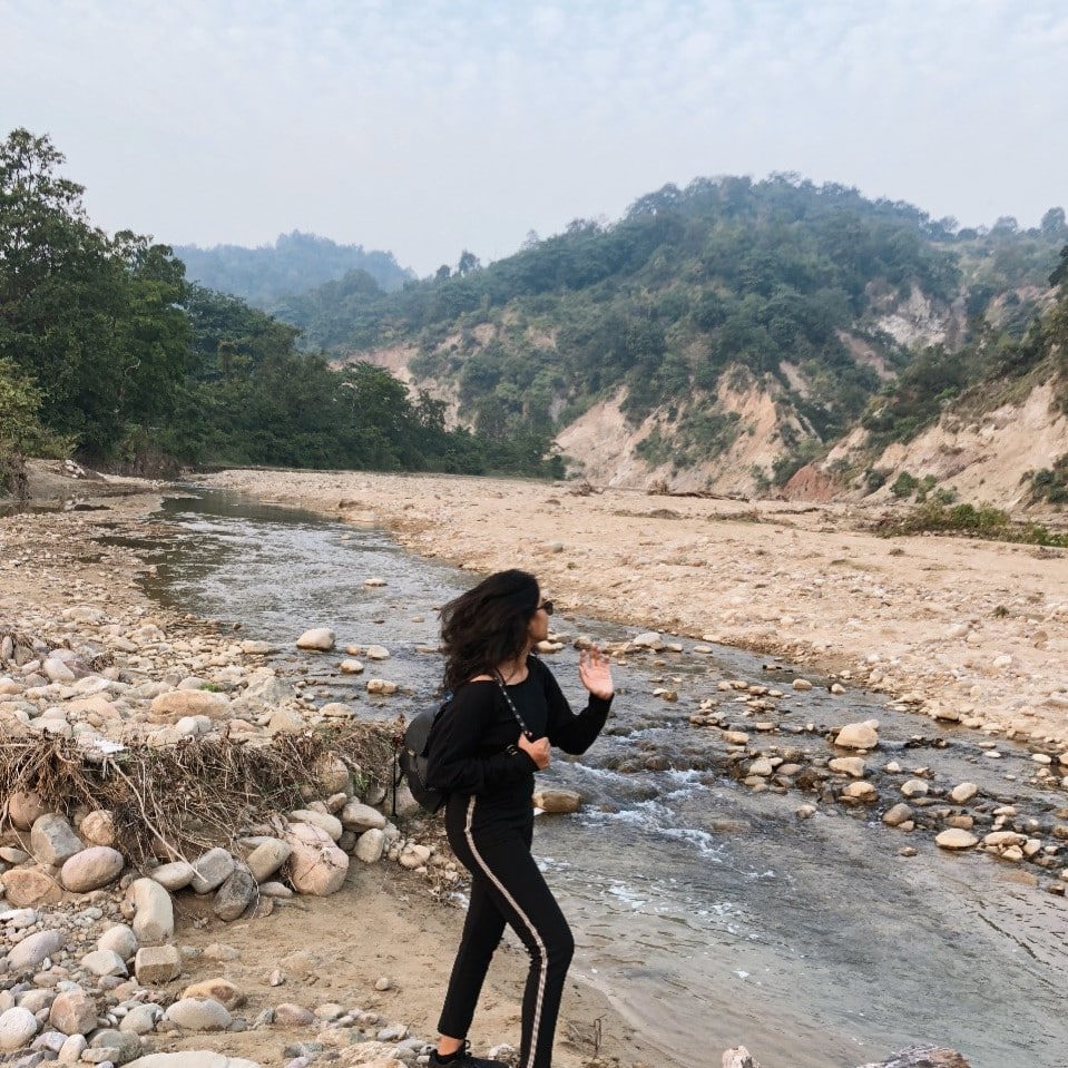 shrusti mehta walking on the beach