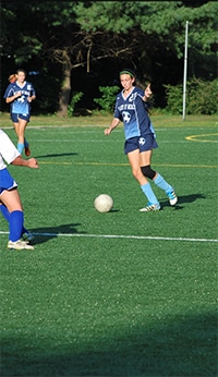 Amanda Kalan playing soccer