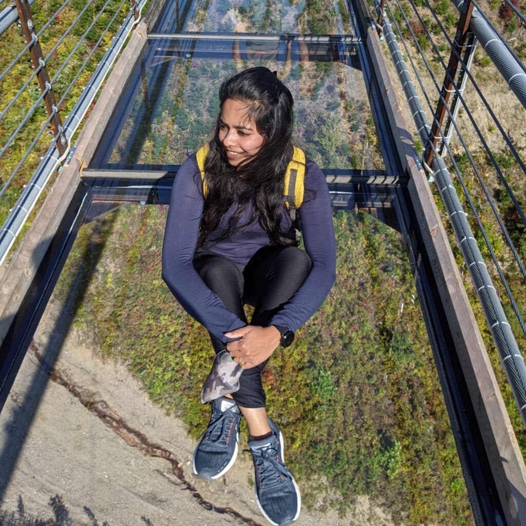 Aakanksha Bhagwat on glass bridge