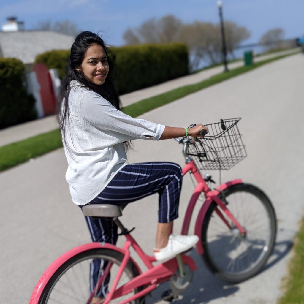 Aakanksha Bhagwat on bike