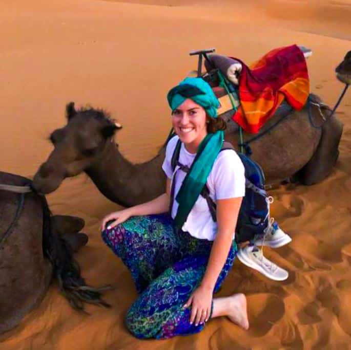 Meghan Hartigan travel picture with camel