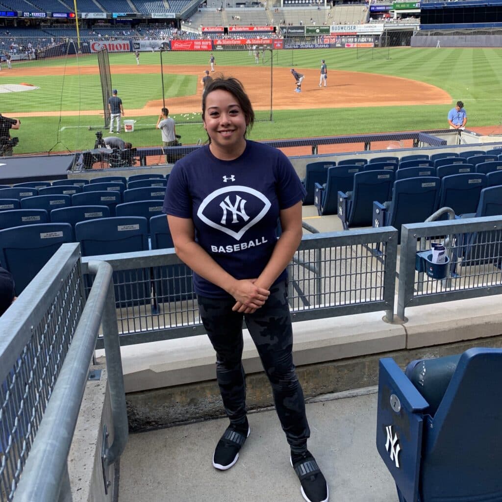 Cassandra Ciorciari at baseball game