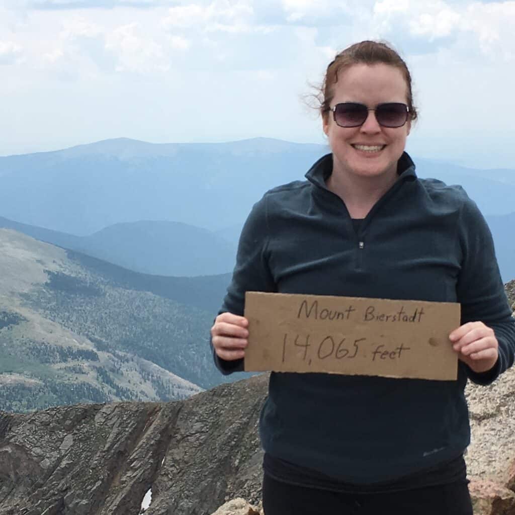 Emily Power hiking a mountain