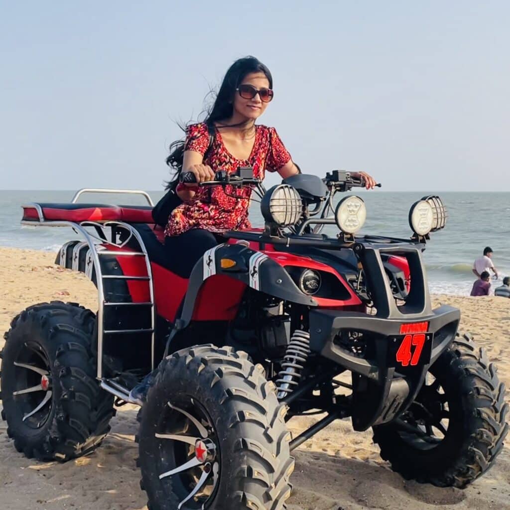 Foram Maniar riding an atv