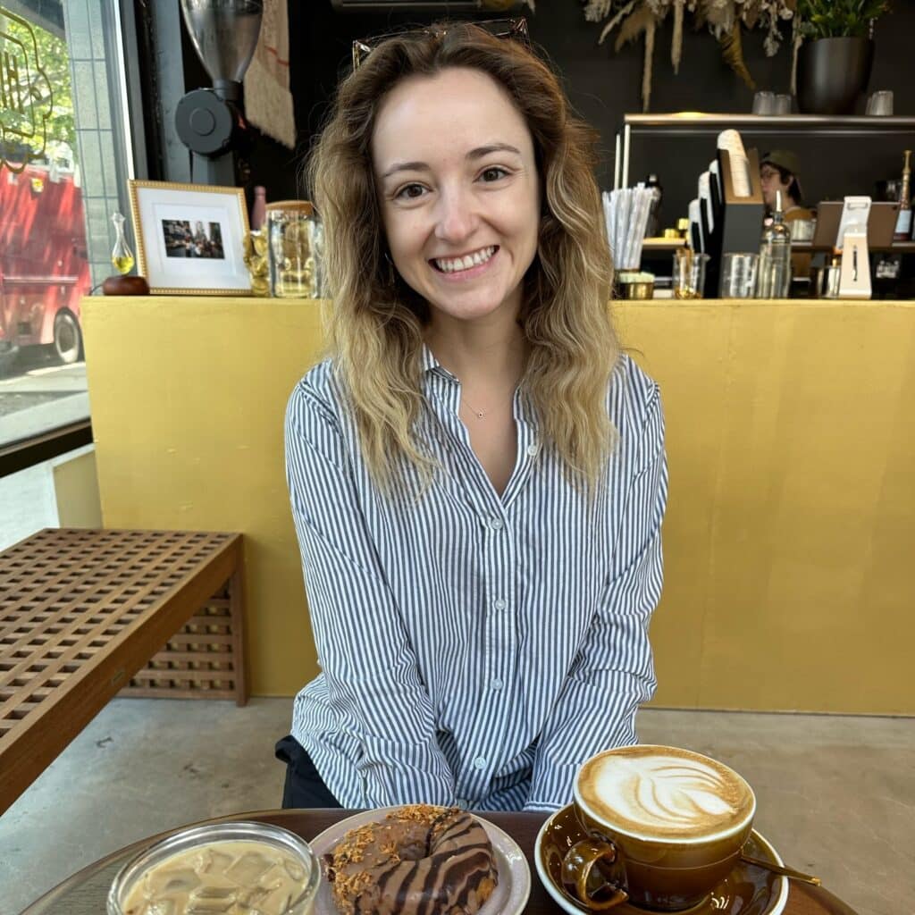 Georgina Genovese at a cafe