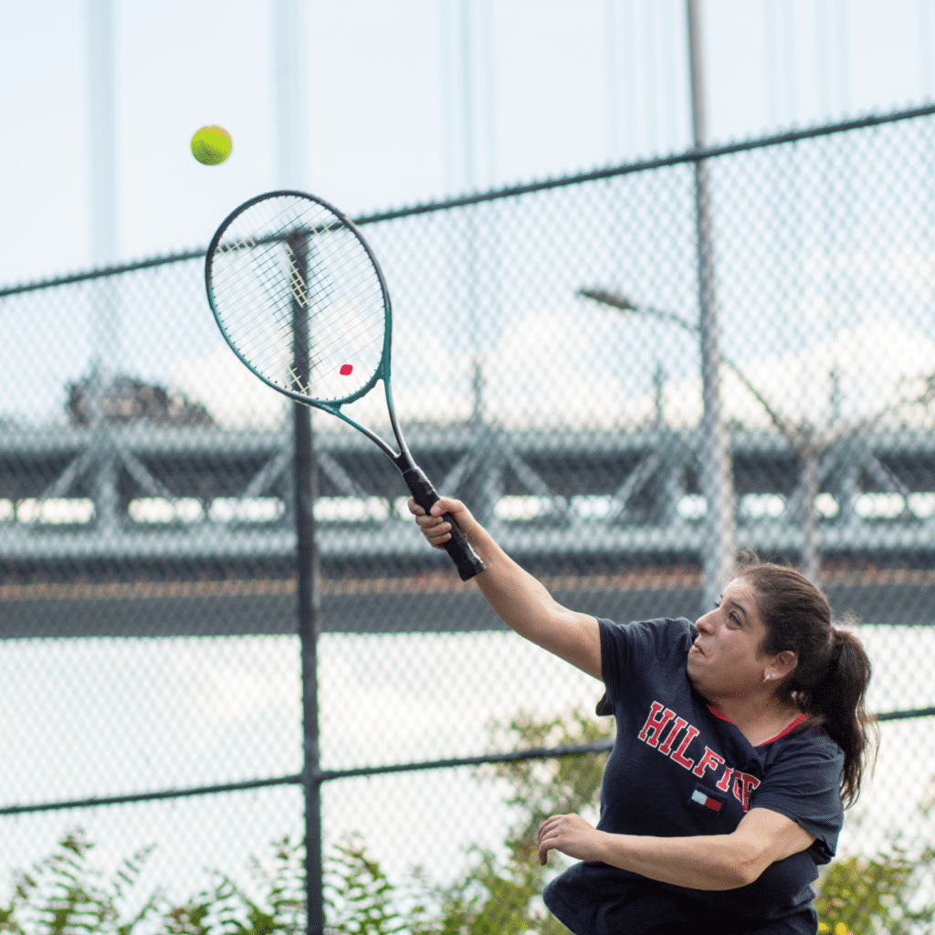 Hanadi Al-Sawah playing tennis