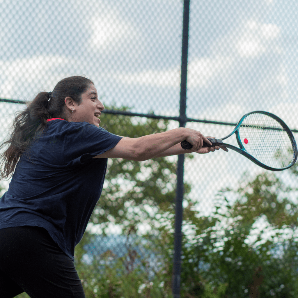 Hanadi Al-Sawah playing tennis