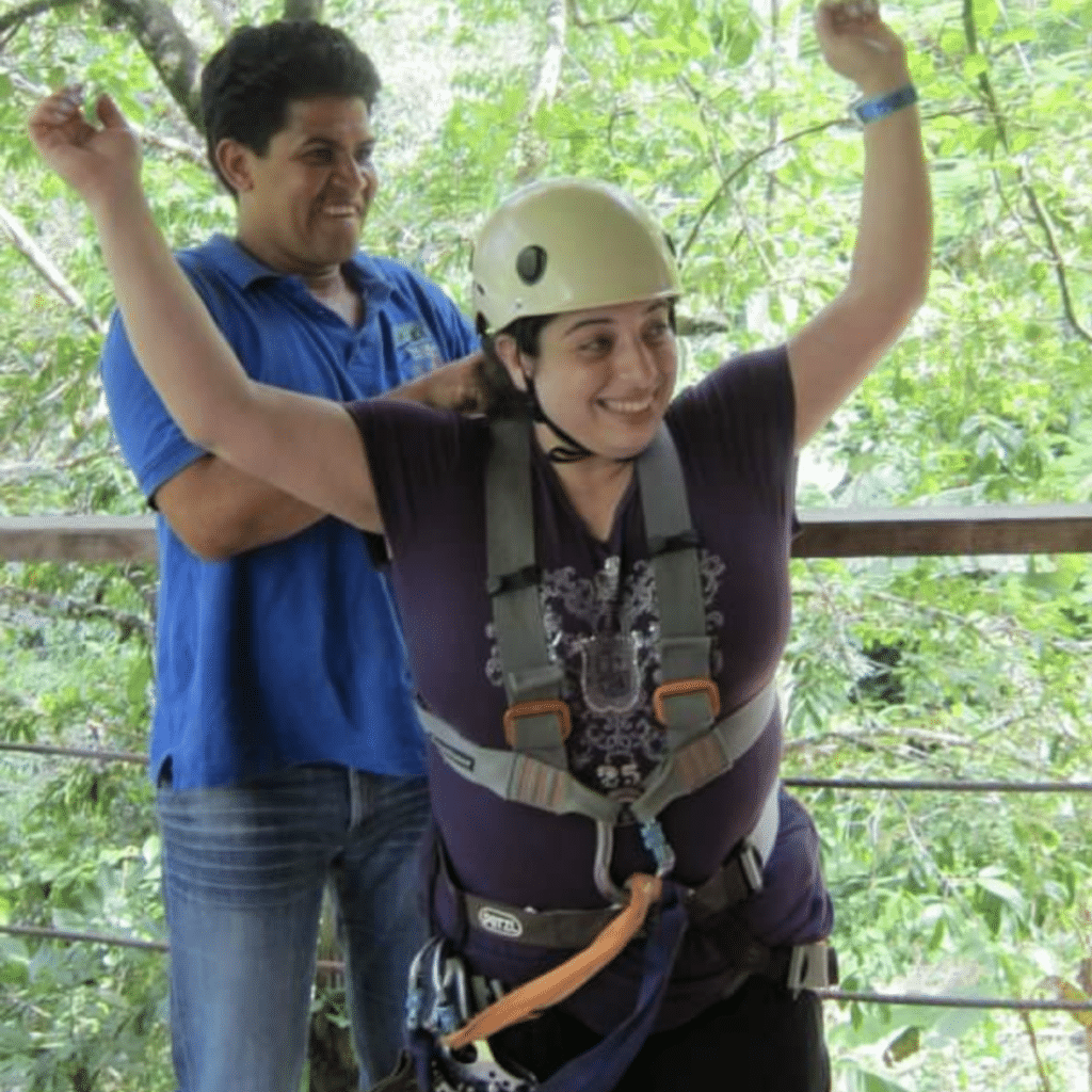 Hanadi Al-Sawah ziplining