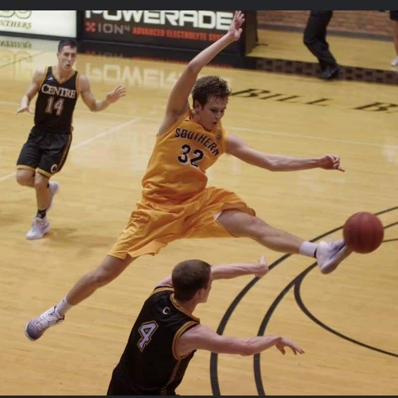 Harrison Deneka playing basketball