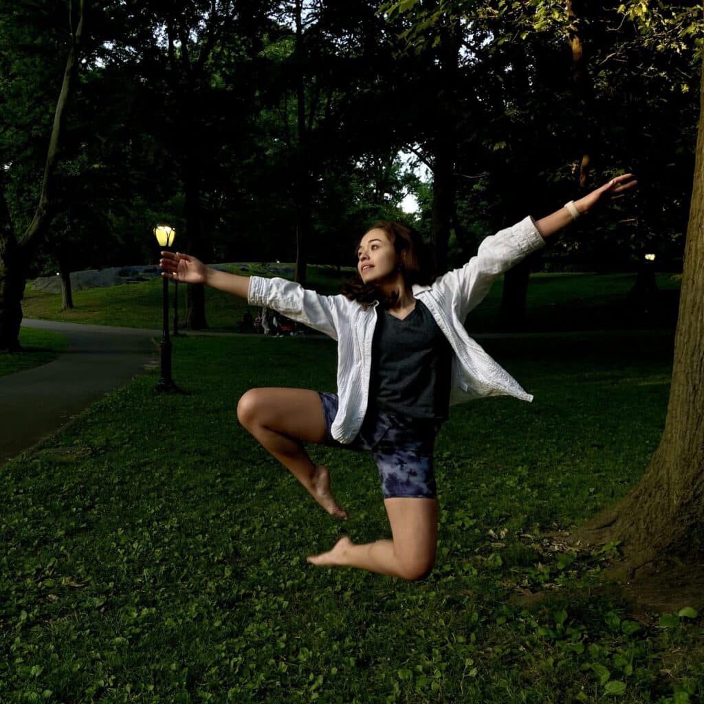 Angelica dancing in the park