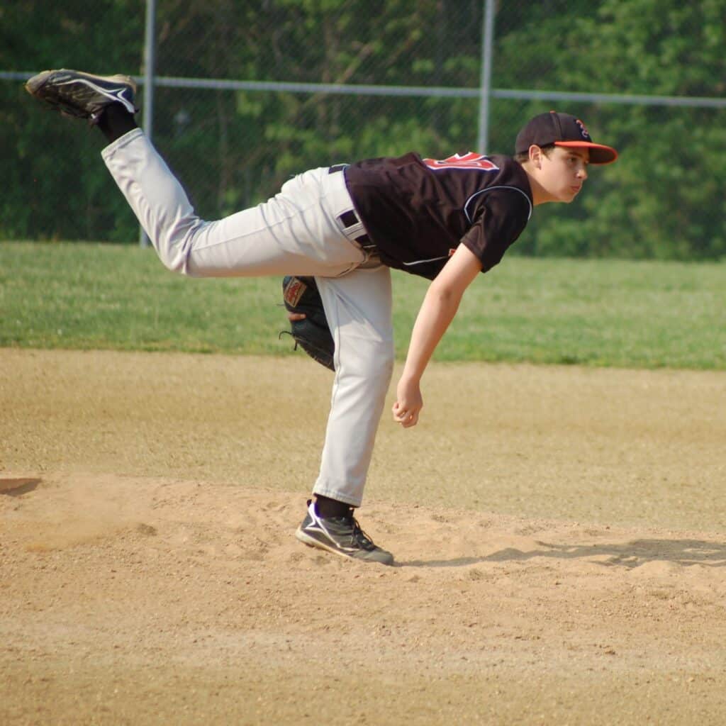 James Lenzi playing baseball