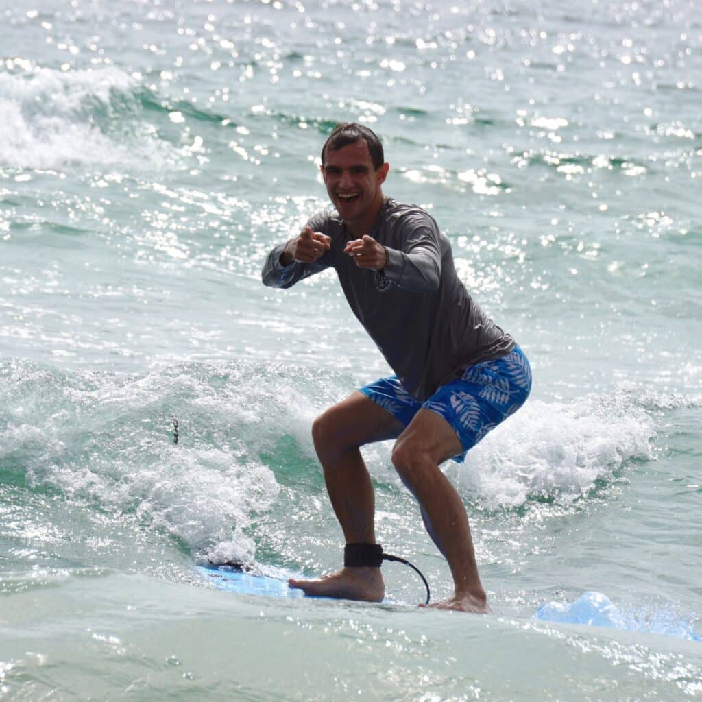 Jeremy Klapper surfing