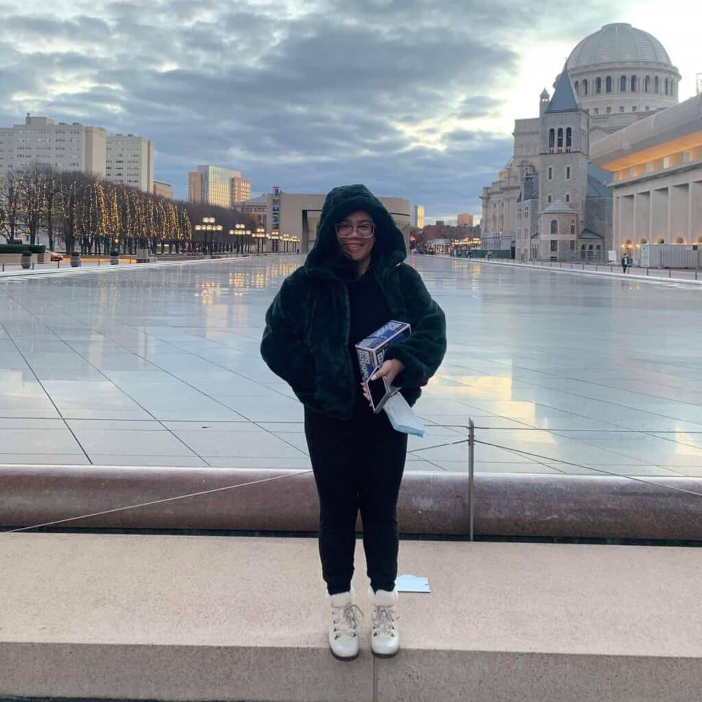 Johanna Sumaria portrait in front of historic building