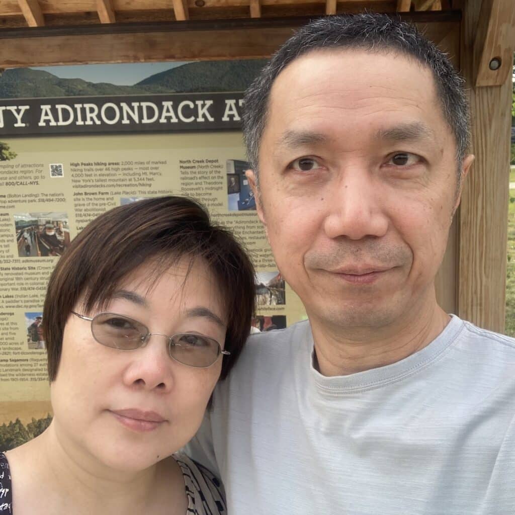 June Chen on a hike with husband