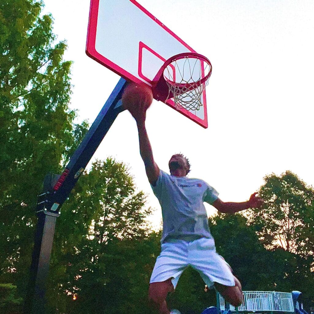 Leke Abiodun playing basketball