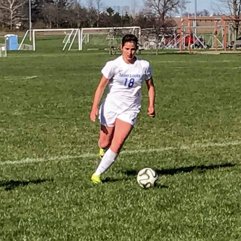 Mandy Mongoven playing soccer