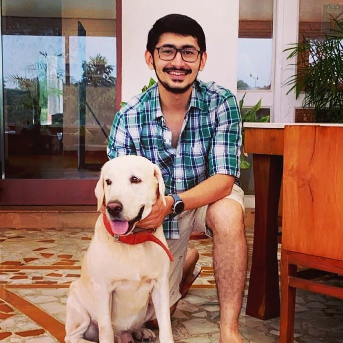 Mohit Vyas with dog