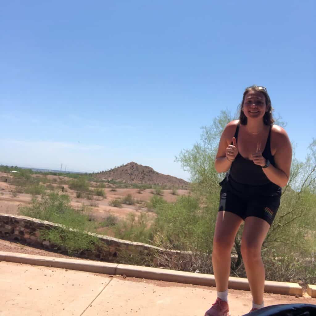 Noelle De Martini travel portrait in desert