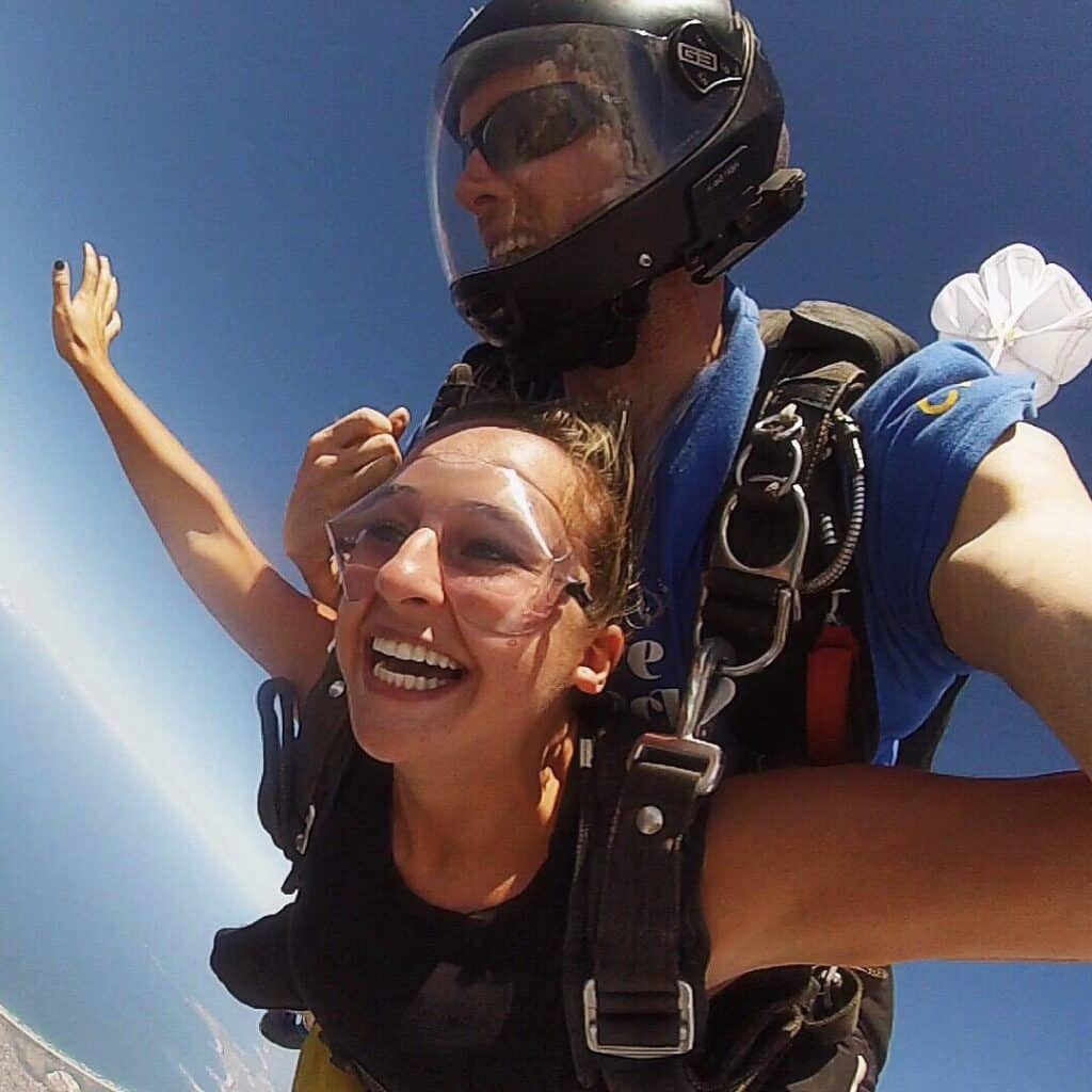 Rachel Klamer tandem skydiving