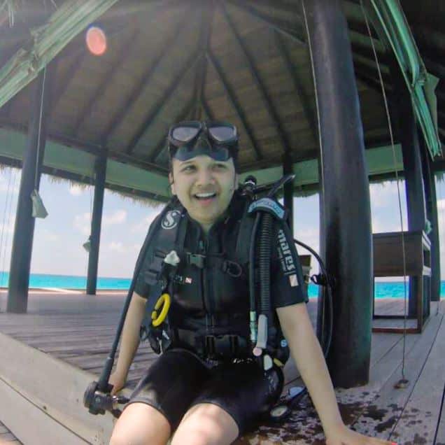 Akshaya Savant scuba diving