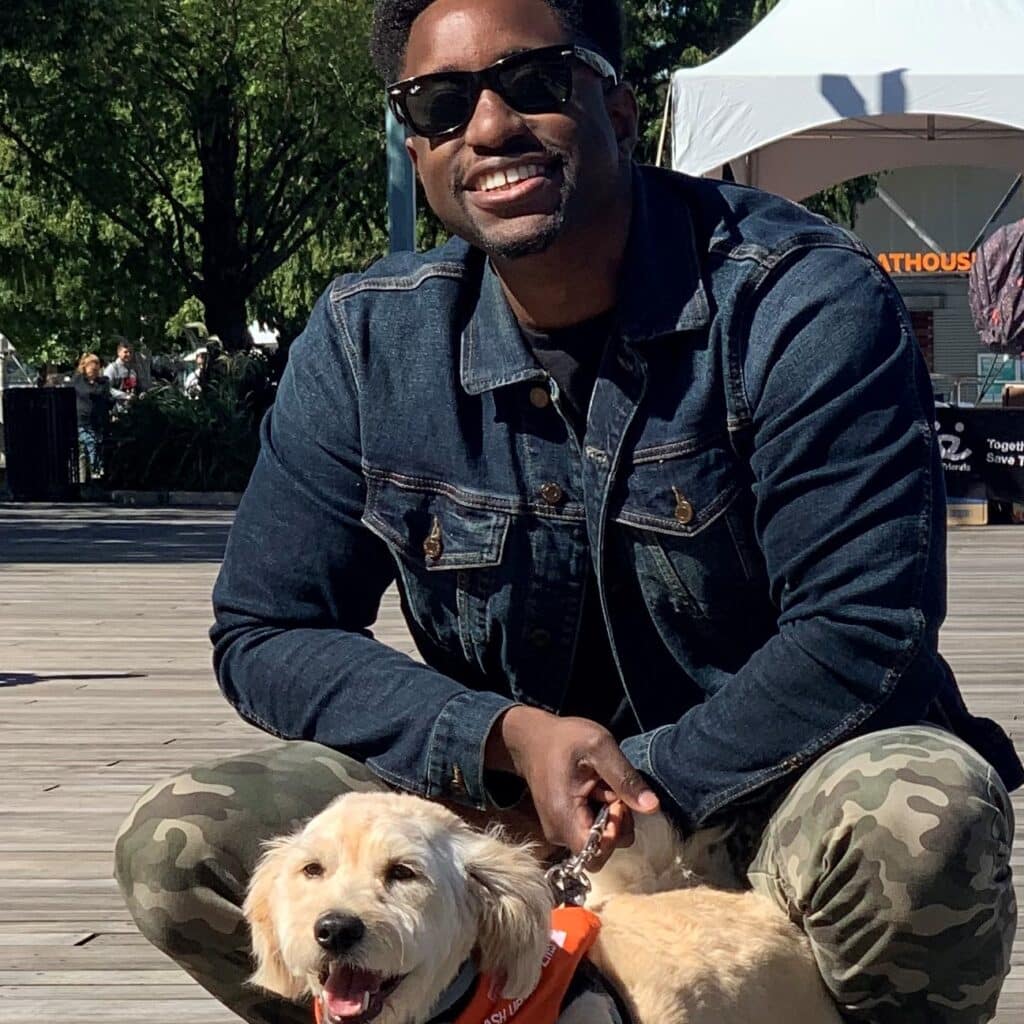 Shane Williams with dog