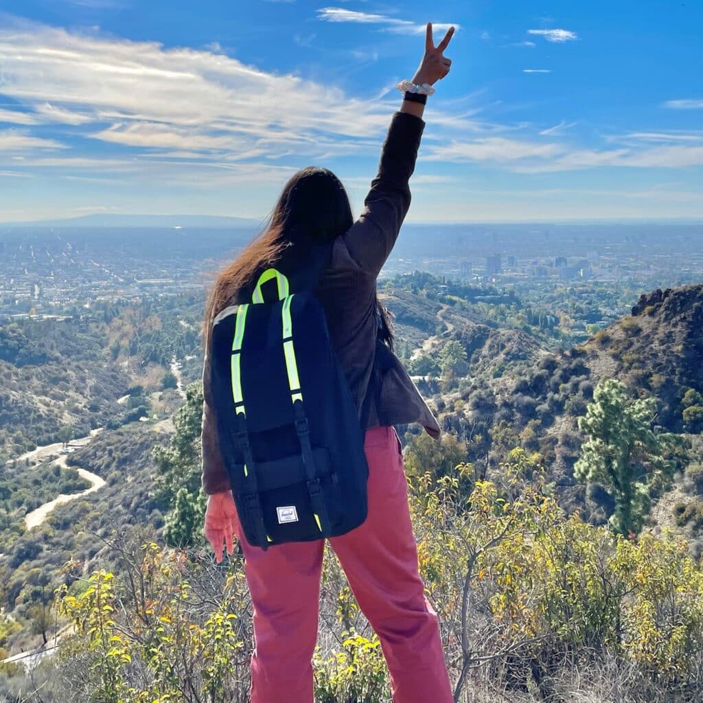 Shreya Shah overlookin off a mountain