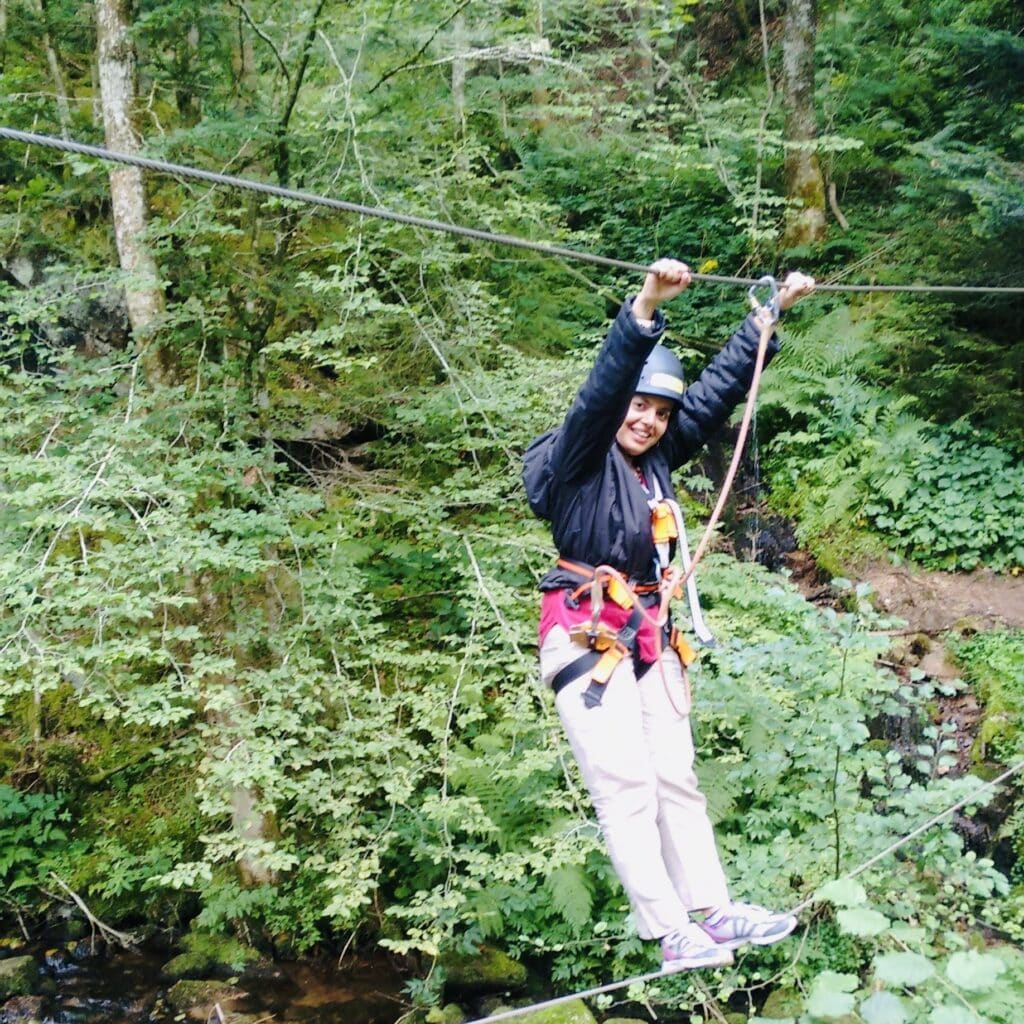 Shruti Mishra on a zipline