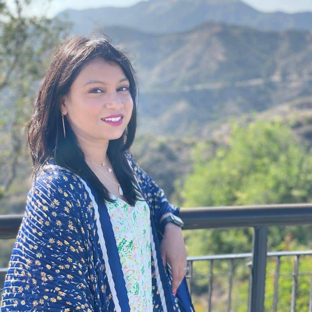 Vrushali Panvelkar portrait on mountain overlook