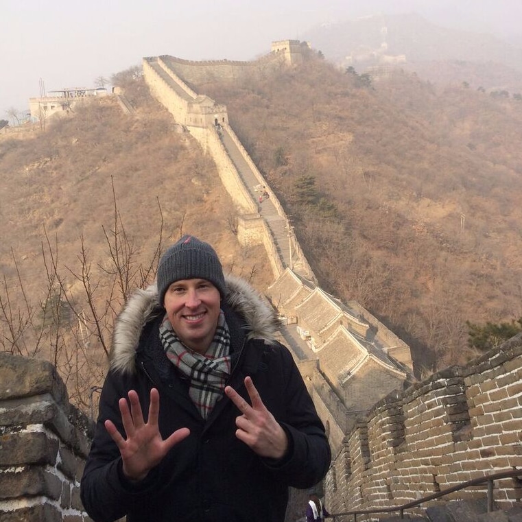 Jeremy Crow on the great wall of china