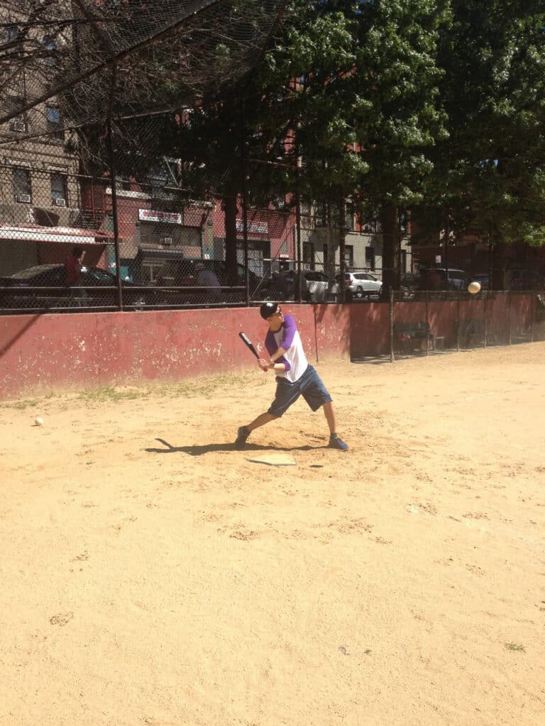 Jason Kang playing baseball